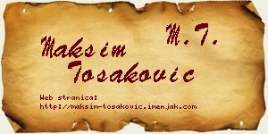 Maksim Tošaković vizit kartica